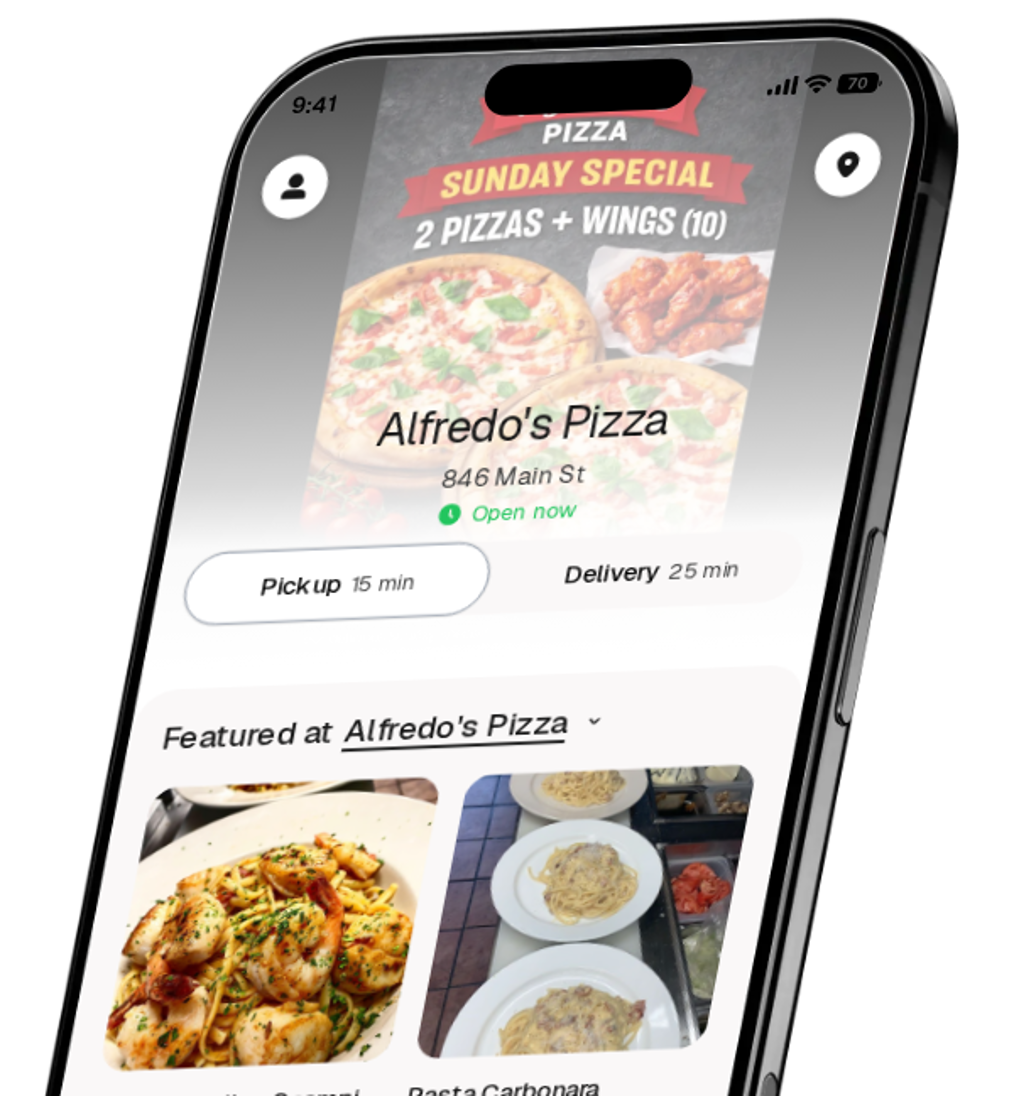 Alfredo's Pizza app preview