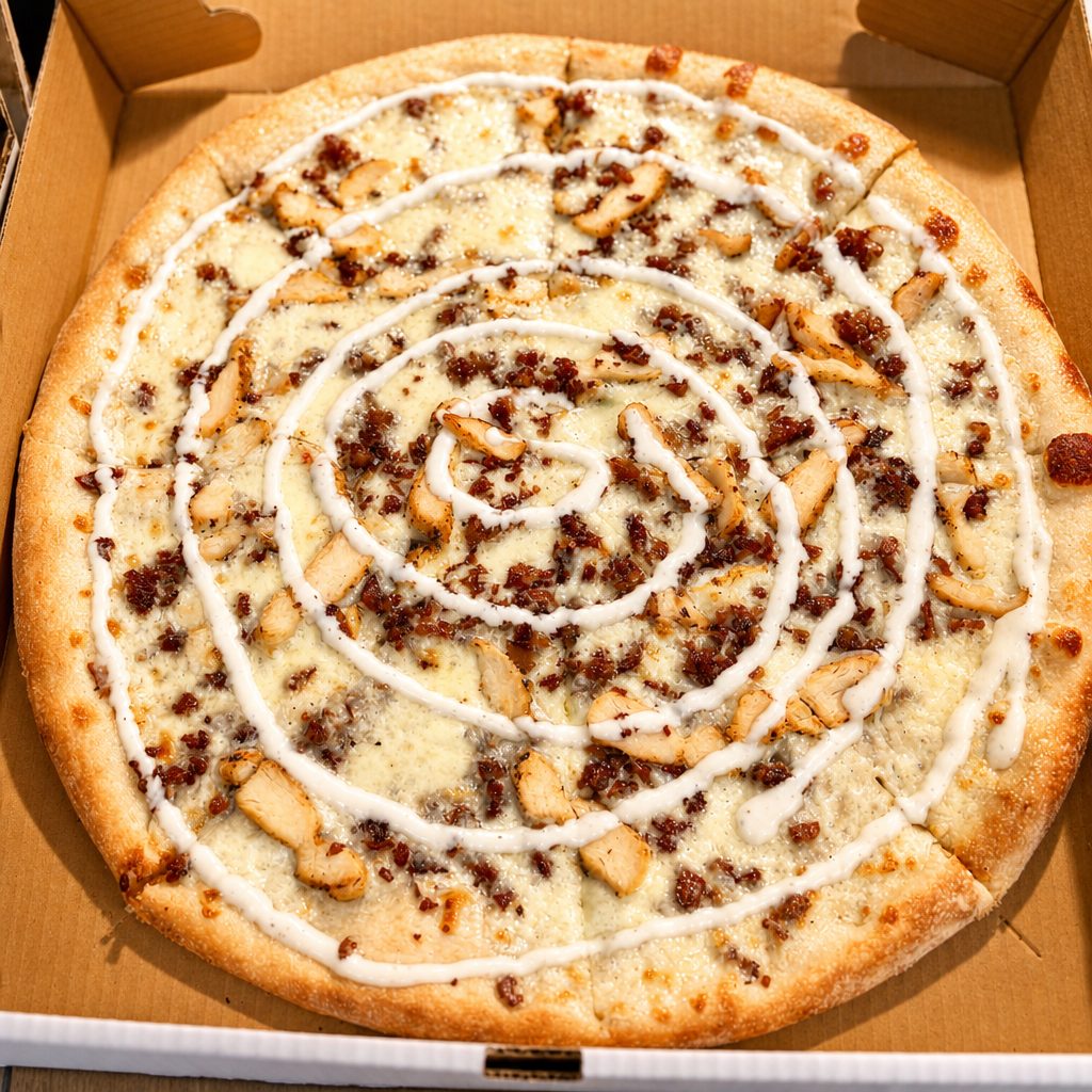 Chicken, Bacon & Ranch Pizza.