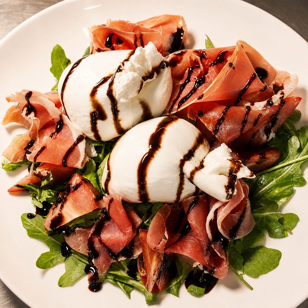 Prosciutto & Fresh Mozzarella Cheese.
