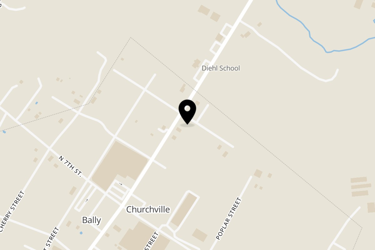 Map showing the location of Alfredo's Pizza on 846 Main St in Bally